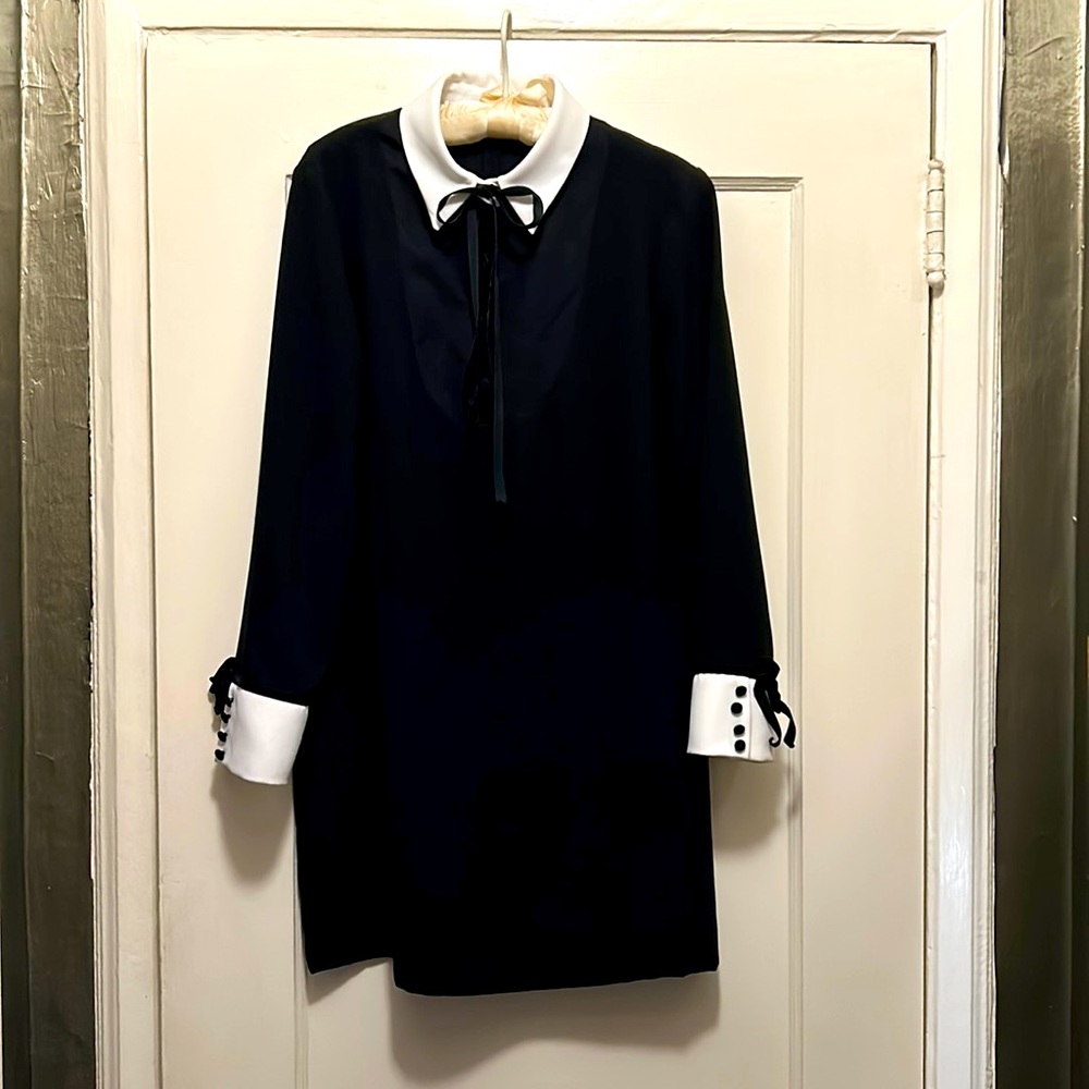 Black mini tuxedo dress